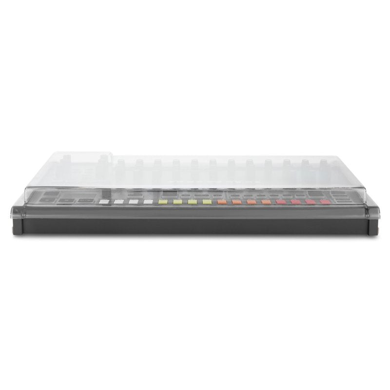 Decksaver Behringer RD-8 groovebox cover protecting the electronic drum machine from dust and damage.