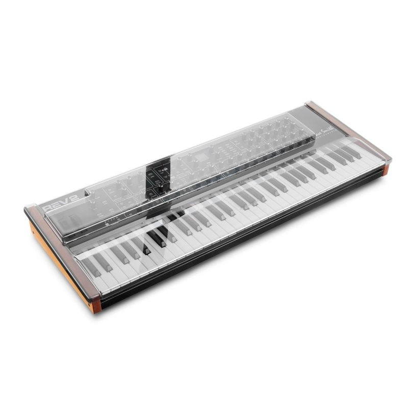 Decksaver Sequential Rev-2 keyboard cover for synthesizer, soft fit, transparent protective cover shown on the device.