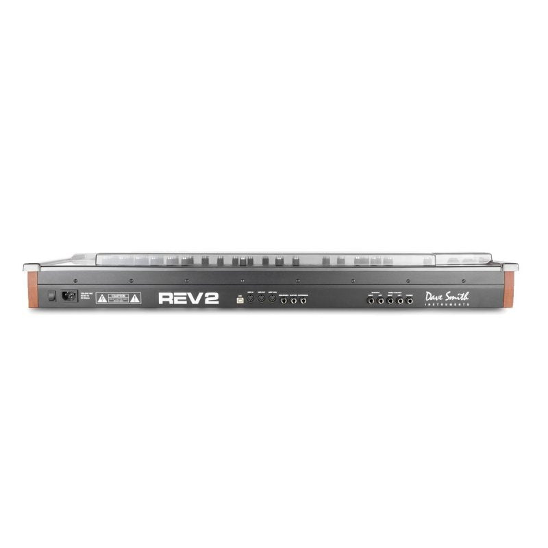 Decksaver Sequential Rev-2 keyboard cover for synthesizer, soft fit, transparent protective cover over the keyboard.