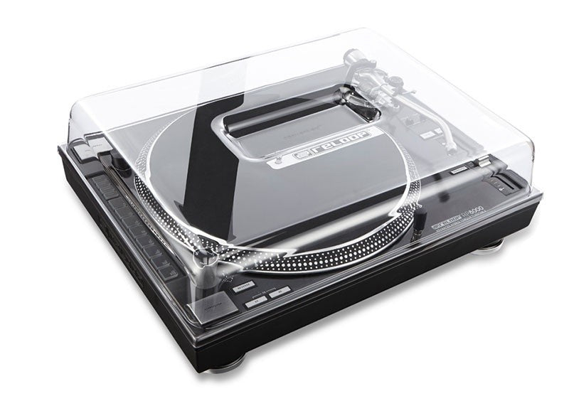 Decksaver Reloop turntable cover for RP7000 and RP8000 protects DJ equipment with durable, clear plastic design.