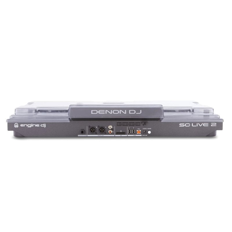 Decksaver DJ controller cover for Denon DJ SC Live 2, clear protective cover fitting the DJ controller.