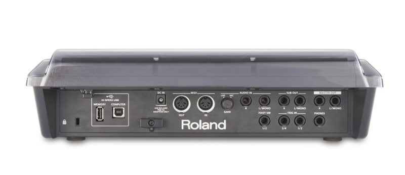Decksaver Roland SPD SX sampling pad cover in smoked clear, protective plastic cover for drum sample pad with precise fit.