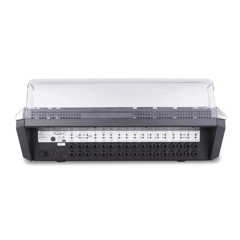 Decksaver cover for Solid State Logic Big Six pro audio mixer, clear protective plastic shield, durable and custom-fit.