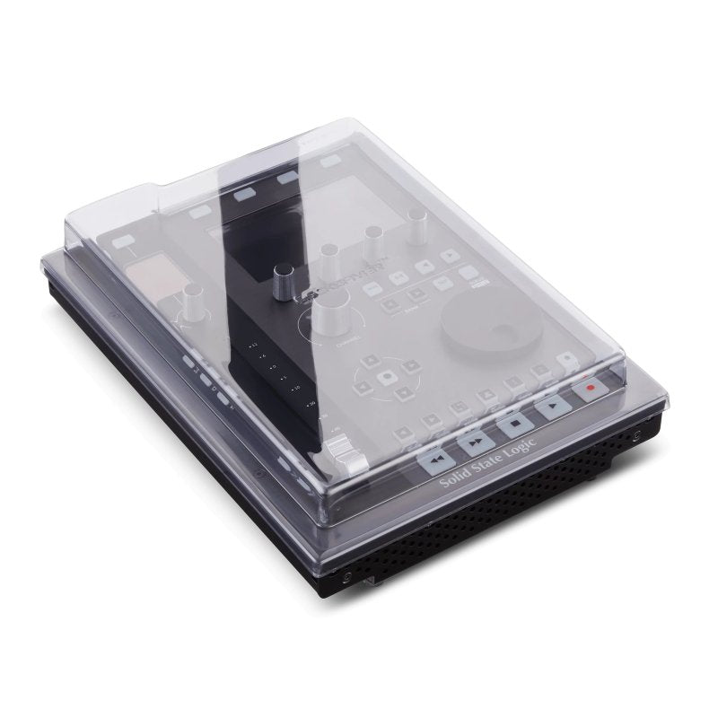 Decksaver cover for Solid State Logic UF1 producer controller, protective plastic shell, designed for secure transport and dust protection.