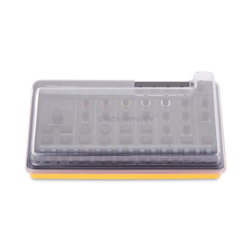 Decksaver cover for Roland AIRA Compact synthesizer, protective plastic case showing clear, fitted design for gear protection.