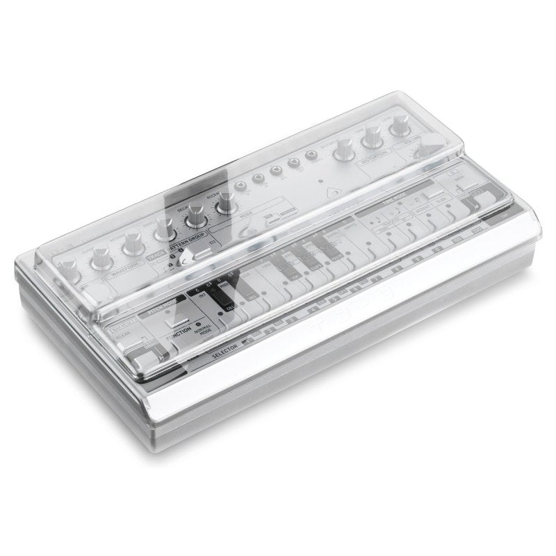 Decksaver Behringer TD-3 groovebox cover protecting the synthesizer from dust and damage.