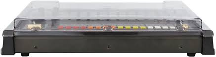 Decksaver cover for Roland TR-808 drum machine, smoked and clear groovebox protection, durable plastic material, fits snugly.