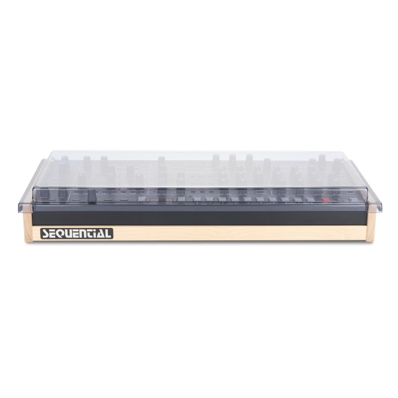 Decksaver cover for Sequential Trigon-6 desktop synthesizer, protecting the synth with a durable plastic shell.