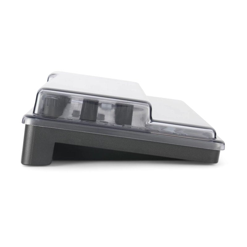 Decksaver cover for Ik Uno Synth Pro X synthesizer, protective plastic shell designed to safeguard the keyboard from dust and damage.