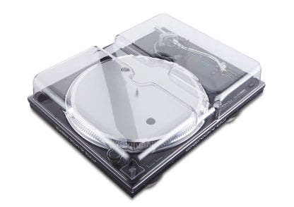 Decksaver VL12 Prime smoked clear turntable cover, protective plastic cover for turntables, with a sleek transparent design.