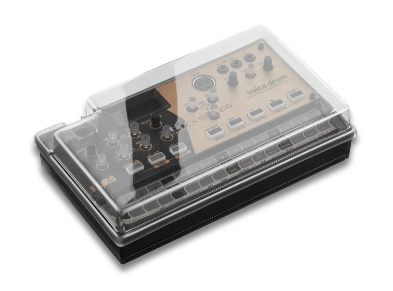 Decksaver Korg Volca MK2 cover fitting over a groovebox, made of durable protective material, designed for the Korg Volca MK2.