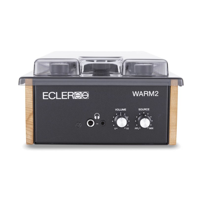 Decksaver cover for Ecler WARM2 DJ mixer, clear protective cover designed to shield the device from dust and damage.