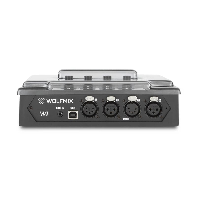 Decksaver cover for Wolfmix W1 lightning controller unit, transparent protective case with custom fit for DJ gear.