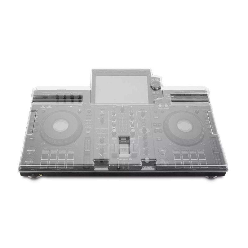 Decksaver cover for Pioneer DJ XDJ-RX3 DJ controller, protective transparent plastic cover for equipment safety.
