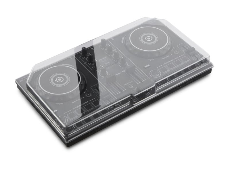 Decksaver Pioneer DDJ-200 DJ controller cover showing a sleek black protective case designed for the DDJ-200.