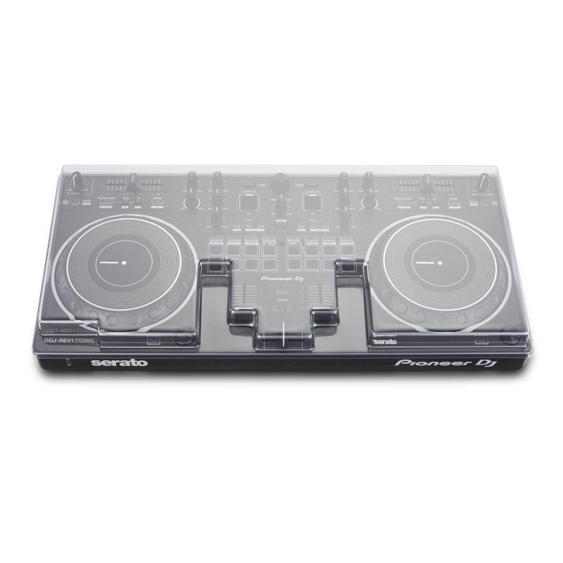 Decksaver cover for Pioneer DJ DDJ-REV1 DJ controller, clear protective case showing fit and material details.