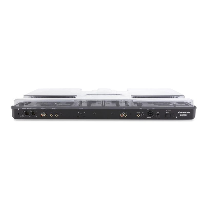 Decksaver cover for Pioneer DJ DDJ-REV5 DJ controller, clear protective plastic with precise fit and branding.