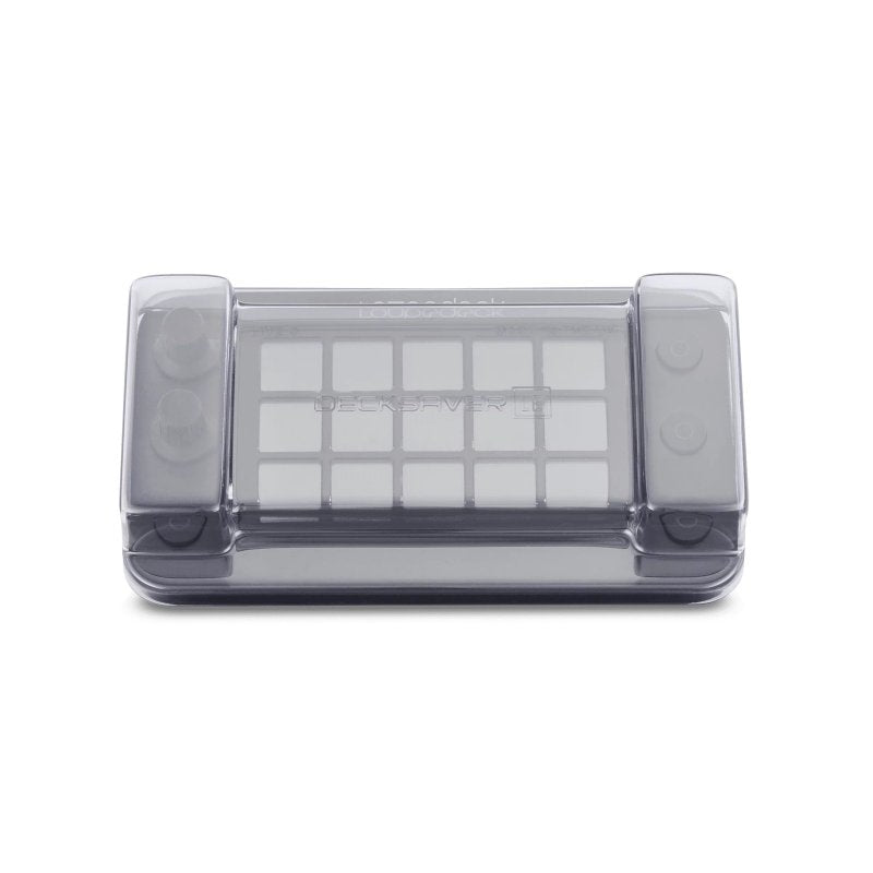Decksaver cover for Loupedeck Live S producer controller, clear protective plastic case with precise fit and branding details.