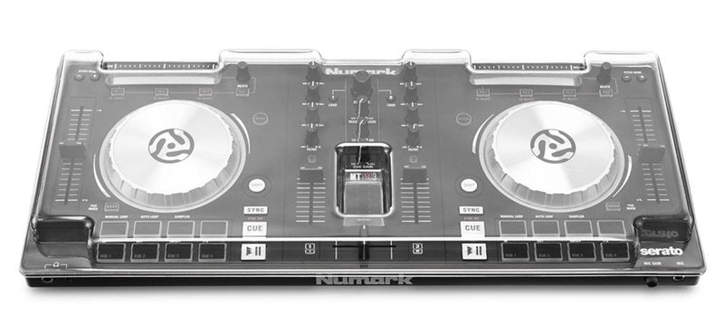 Decksaver smoked and clear cover for Numark Mixtrack Pro 3 DJ controller, made by Decksaver, protects with transparent and smoked design.