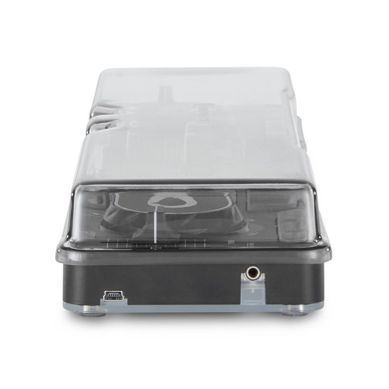 Decksaver cover for Hercules DJControl Starlight DJ controller, clear protective cover with branding and sleek design.