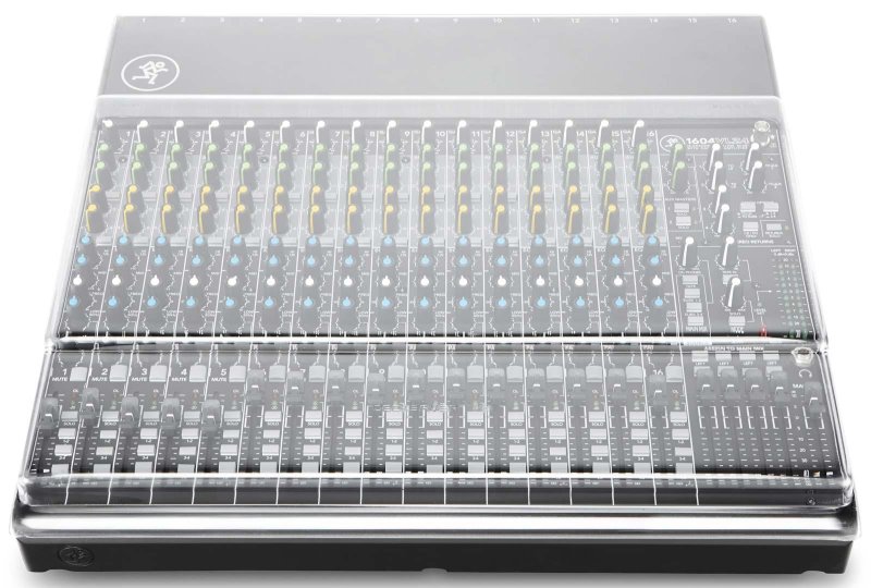 Decksaver Mackie 1604VLZ4 pro audio mixer cover protecting the mixer from dust and damage