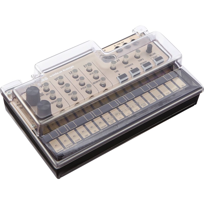 Decksaver Korg Volca Series cover for grooveboxes, transparent protective plastic case, designed to fit Korg Volca synthesizers.