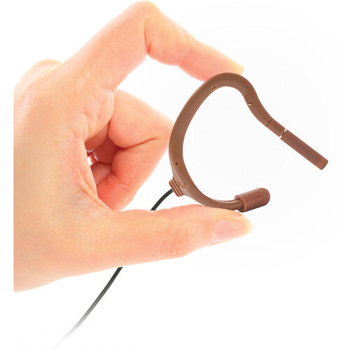 Point Source EO-7LH-TRS-BR Embrace Omnidirectional On-ear Lavalier Microphone For 2.4 GHz Wireless High Sensitivity, Brown 