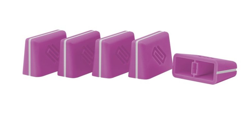 Purple Reloop Fader Cap Set for cartridges and stylus control, featuring durable plastic construction and ergonomic design.