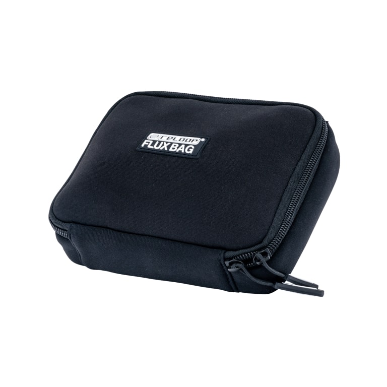 Reloop protective carrying bag for DVS interfaces, black fabric bag with zipper and handle for secure transport and storage.