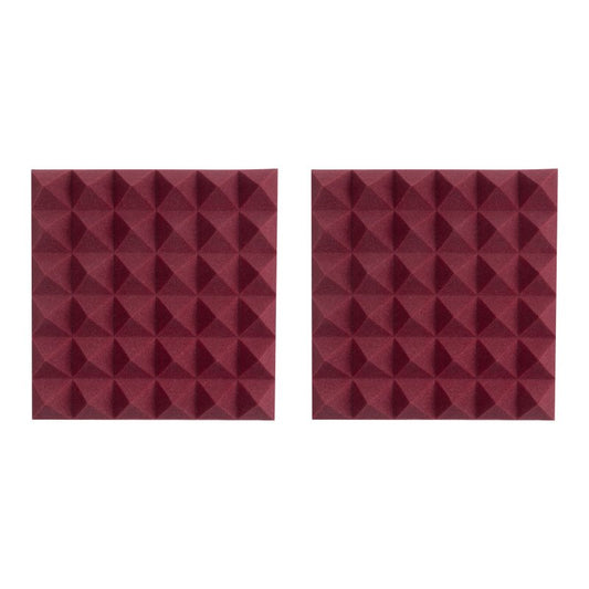 Gator GFW-ACPNL1212PBDY-2PK 2 Pack of Burgundy 12" x 12" Acoustic Pyramid Panel
