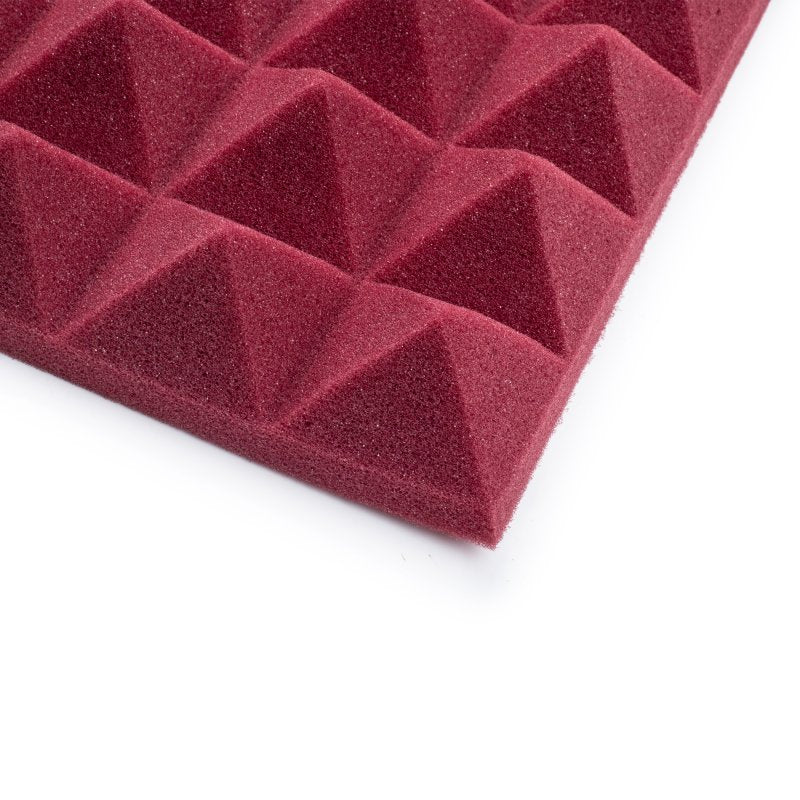 Gator GFW-ACPNL1212PBDY-4PK 4 Pack of Burgundy 12" x 12" Acoustic Pyramid Panel 
