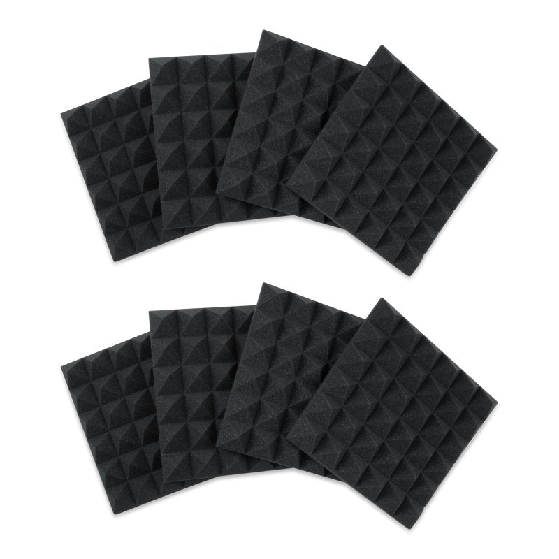 Gator GFW-ACPNL1212PCHA-8PK 8 Pack of Charcoal 12" x 12" Acoustic Pyramid Panel 