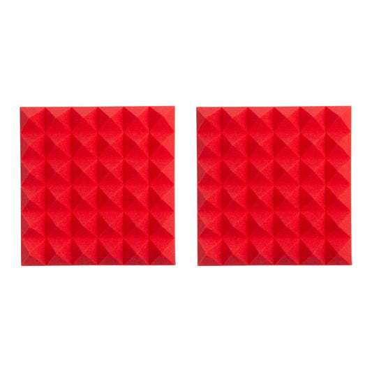 Gator GFW-ACPNL1212PRED-2PK 2 Pack of Red 12" x 12" Acoustic Pyramid Panel