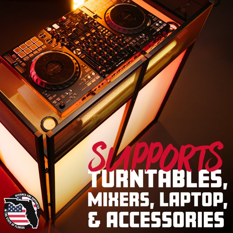 Gator Gfw Djfacade Black Collapsible DJ Facade with Black Scrim, White Scrim, and Carrying Bag