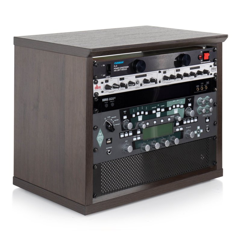 Gator GFW-ELITERK-8U-BRN Elite Series Furniture Desktop 8U Studio Rack, Brown 