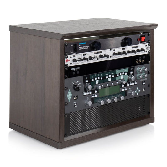 Gator GFW-ELITERK-8U-BRN Elite Series Furniture Desktop 8U Studio Rack, Brown