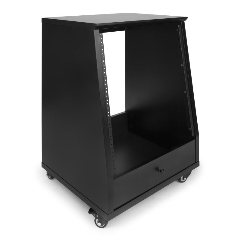 Gator GFW-ELITESTUDIORK12-BLK Elite Angled Studio Rack 12U, Black 