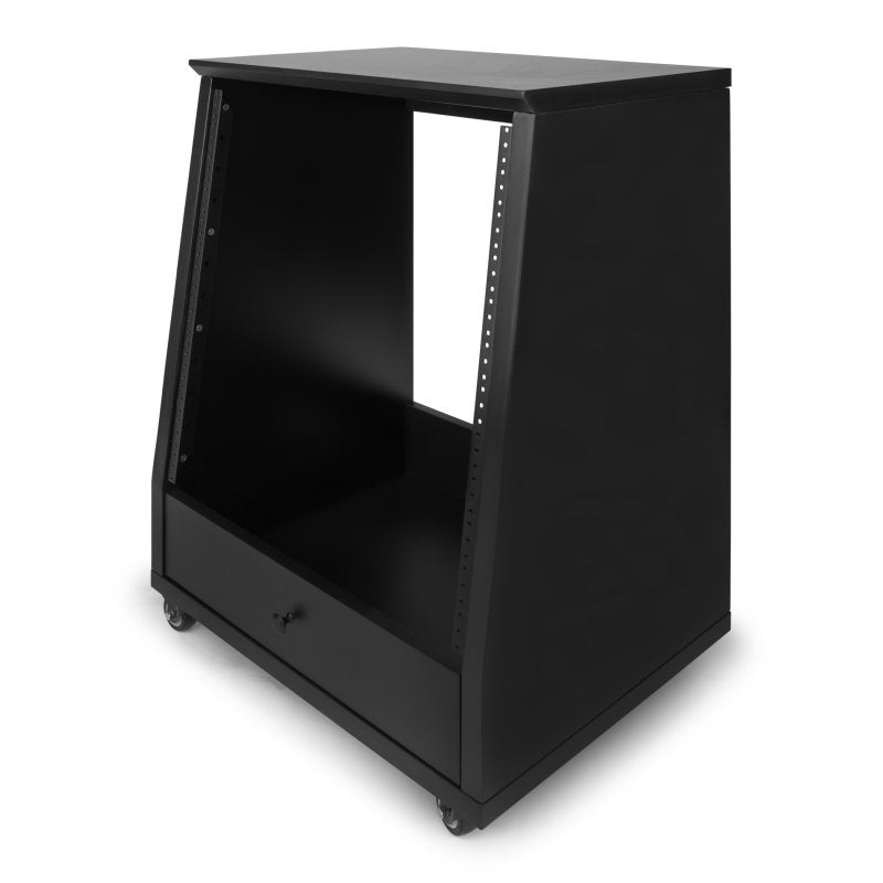 Gator GFW-ELITESTUDIORK12-BLK Elite Angled Studio Rack 12U, Black 