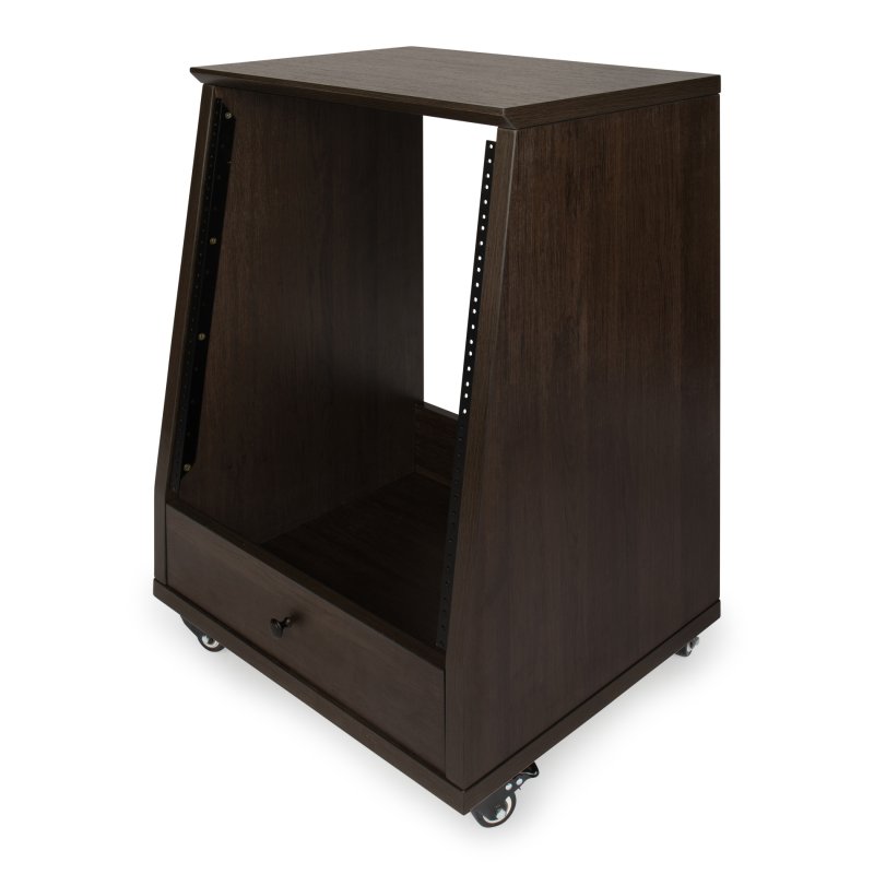 Gator GFW-ELITESTUDIORK12-BRN Elite Angled Studio Rack 12U, Brown 