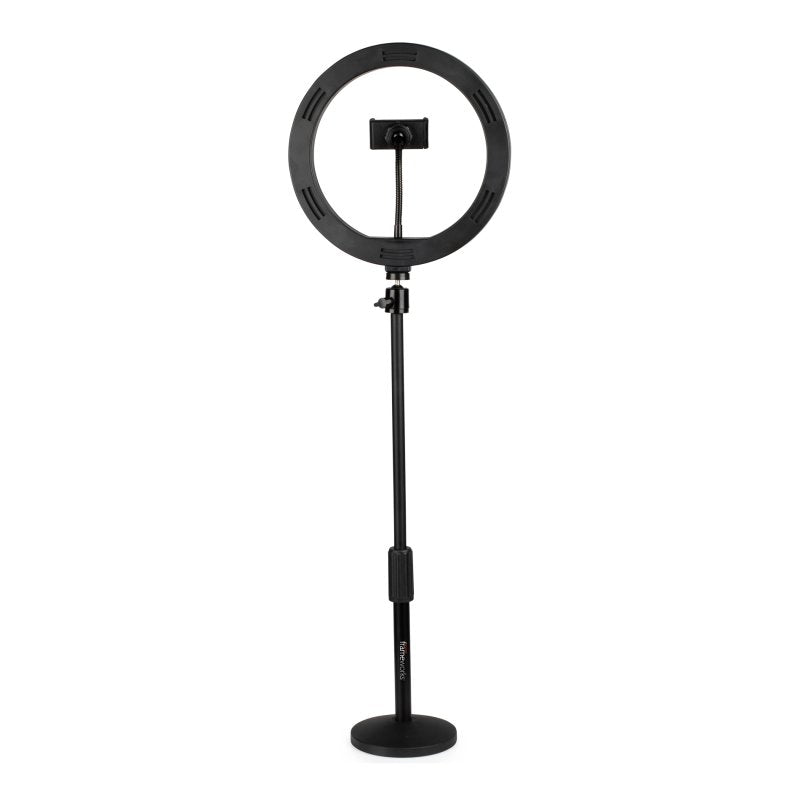 Gator Gfw Ringlightdsktp Ring Light Round Base Desktop Stand With Phone Clamp 