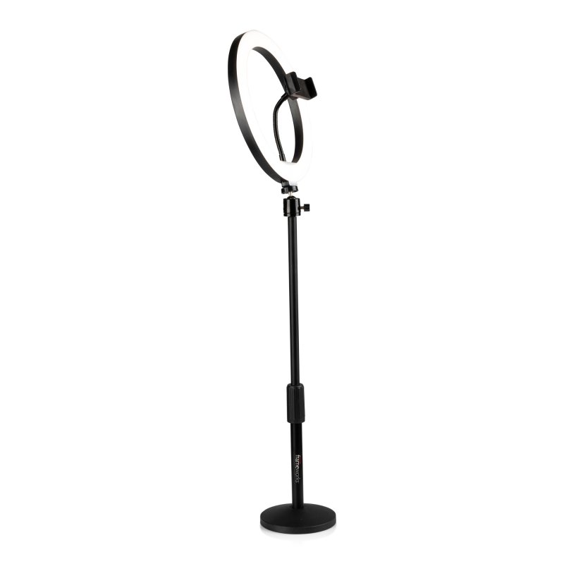 Gator Gfw Ringlightdsktp Ring Light Round Base Desktop Stand With Phone Clamp 