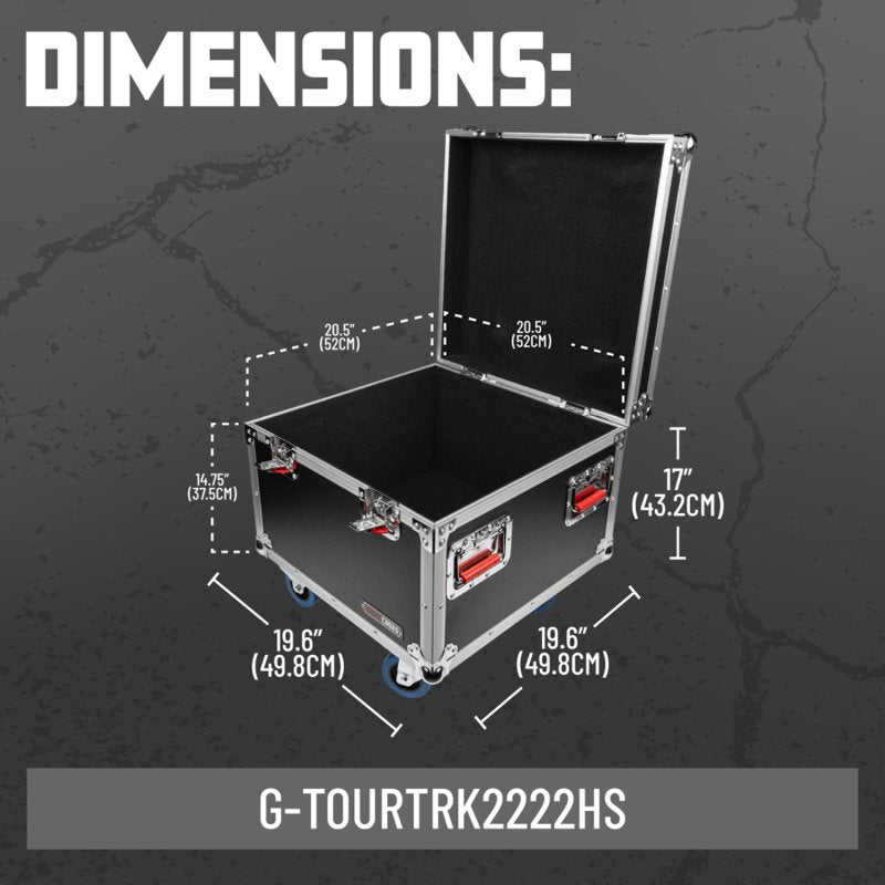 Gator GTOUR-TRK-2222-HS ATA-Style Truck Pack Utility Flight Case with Casters 