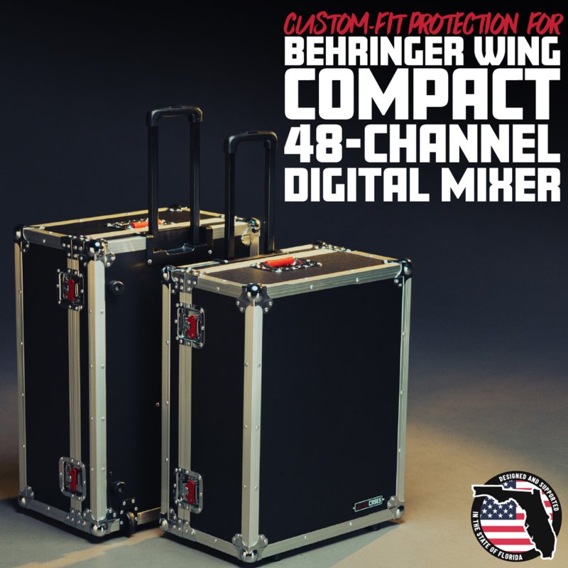 Gator Gtour Wing Cmpct Case for Behringer WING Compact 48-channel Digital Mixer with Doghouse