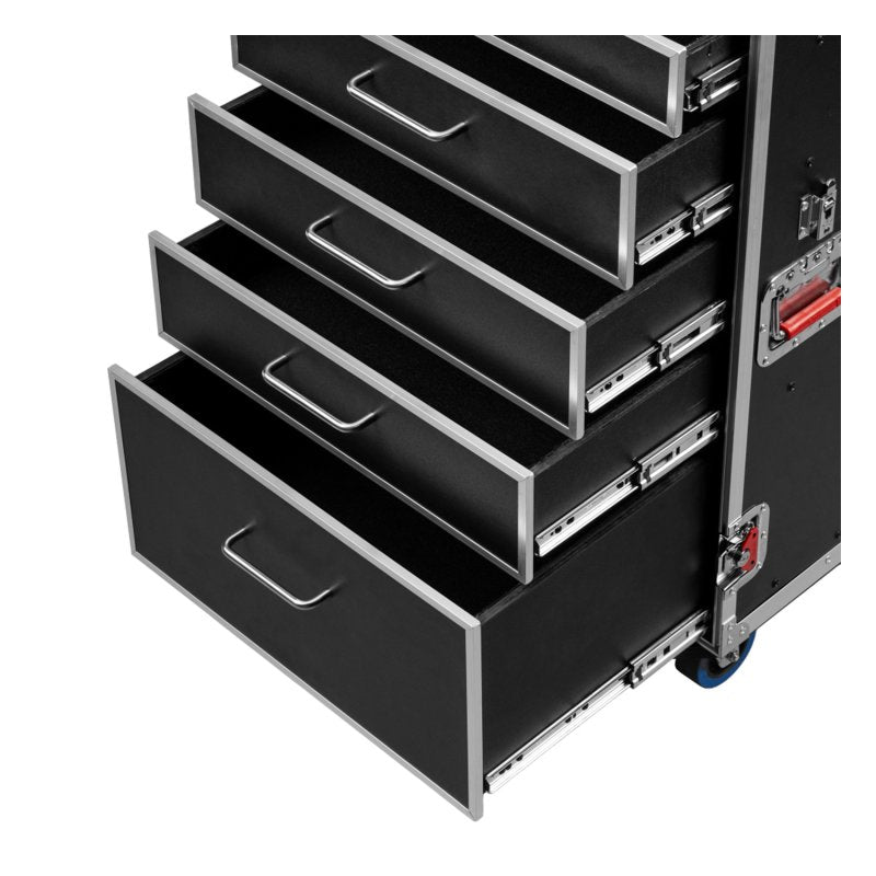 Gator GTOUR-WORKST7 ATA Style Heavy Duty Case with 7 Drawers and Fold-Out Table