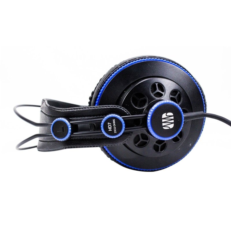 PreSonus semi-closed on-ear professional monitoring headphones with padded ear cups and adjustable headband.