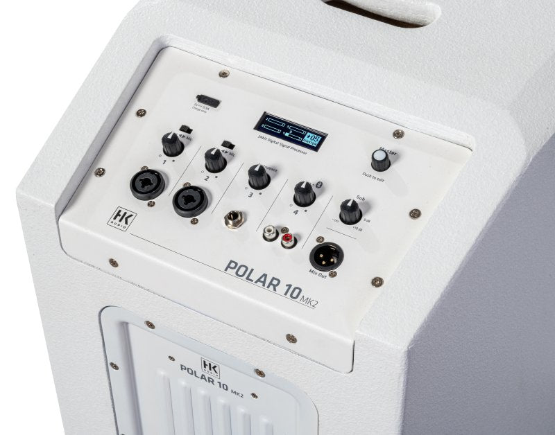 HK Audio HK-POLAR-10-MKII-WHT 2000W 10" Active Column Loudspeaker System, White 