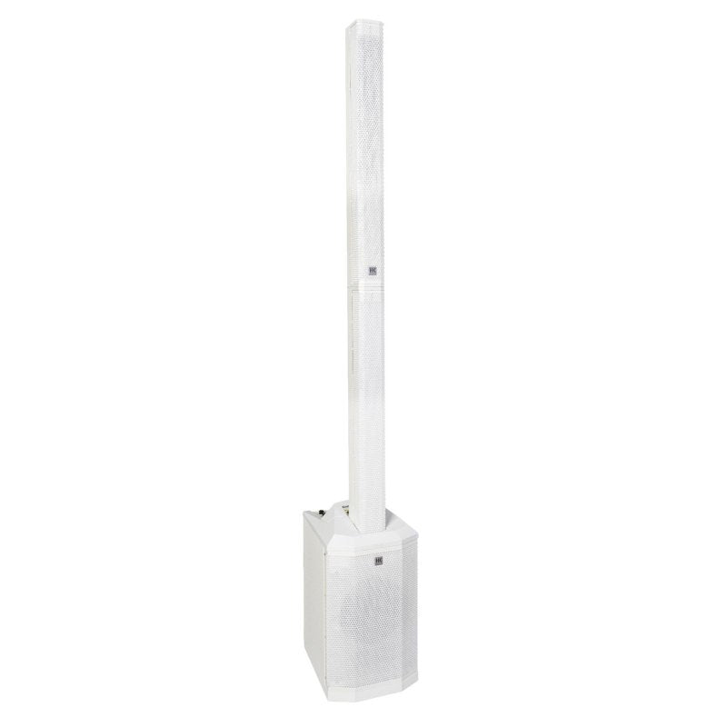 HK Audio HK-POLAR-8-MKII-WHT Compact 2,000W Column PA System with 8" Subwoofer, Bluetooth 5, TWS Stereo & 3-Channel Mixer (White) 