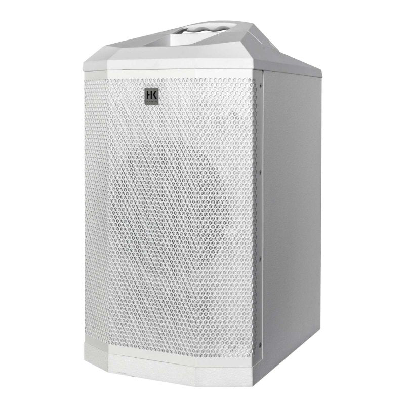 HK Audio HK-POLAR-8-MKII-WHT Compact 2,000W Column PA System with 8" Subwoofer, Bluetooth 5, TWS Stereo & 3-Channel Mixer (White) 