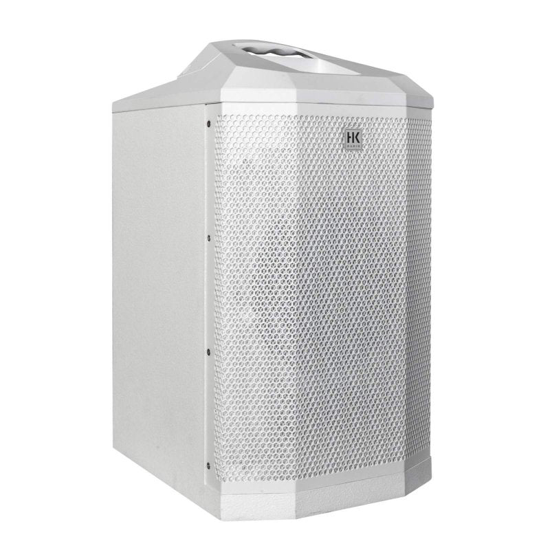 HK Audio HK-POLAR-8-MKII-WHT Compact 2,000W Column PA System with 8" Subwoofer, Bluetooth 5, TWS Stereo & 3-Channel Mixer (White) 