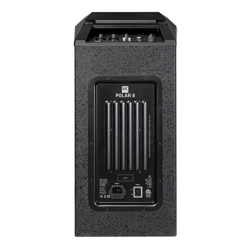 HK Audio POLAR Series 12-watt column PA system with an 8-inch speaker, compact and portable for clear sound reinforcement.